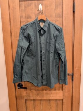 L.L. Bean Men’s Dark Green Micro-Check Long-Sleeve Shirt